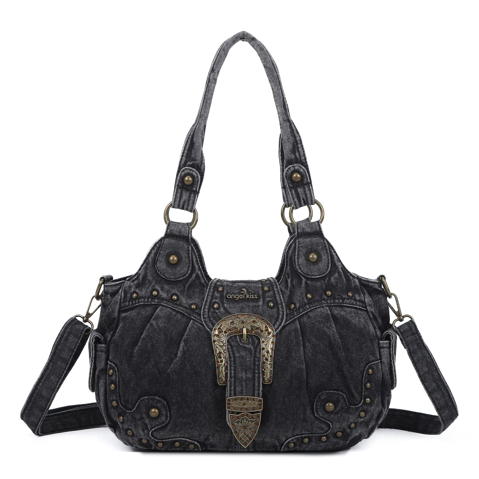 Ladies exquisite solid  denim unique handbag satchel | Angel kiss