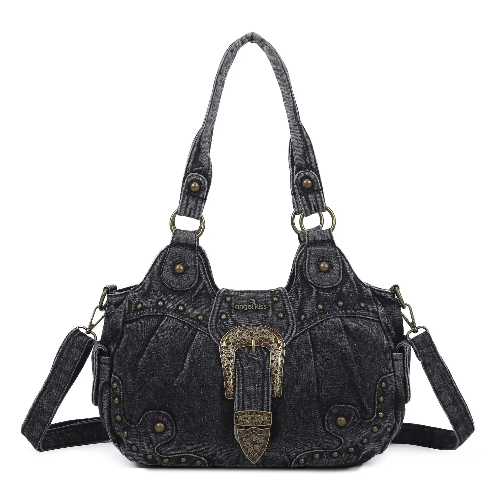 Ladies exquisite solid  denim unique handbag satchel | Angel kiss