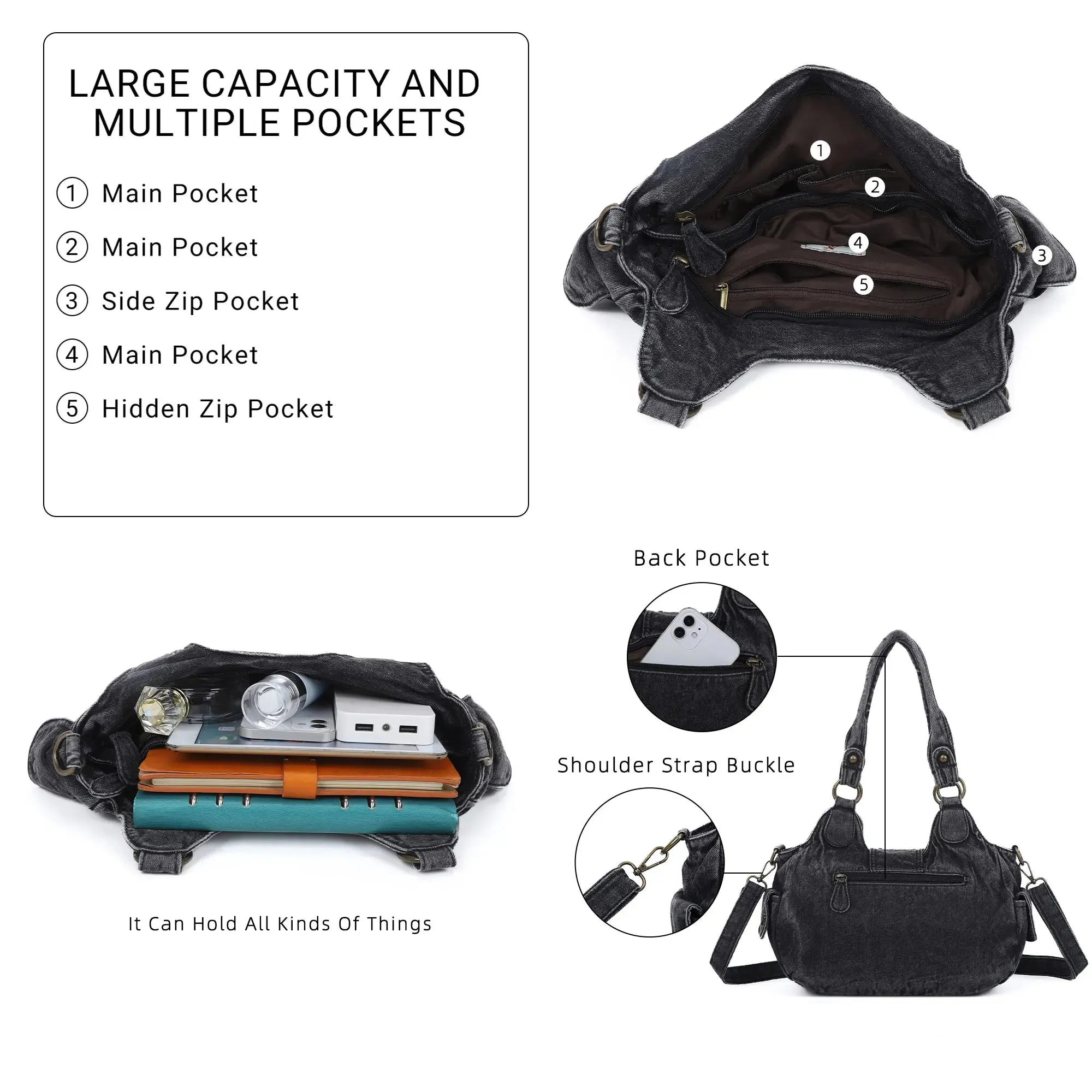 Ladies exquisite solid  denim unique handbag satchel | Angel kiss