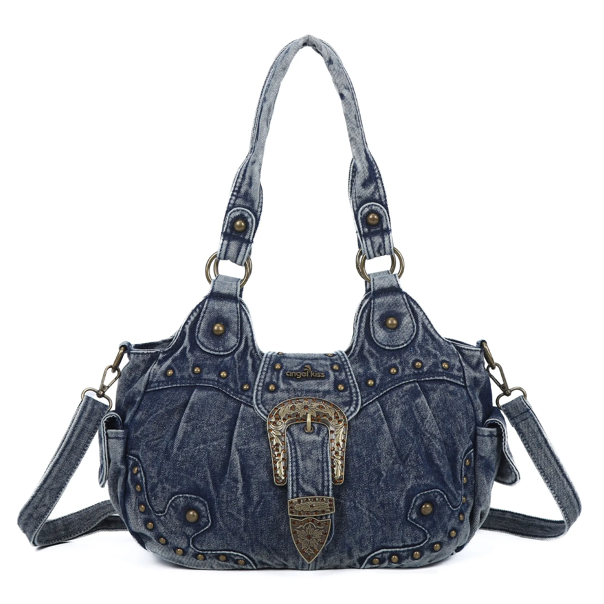 Ladies exquisite solid  denim unique handbag satchel | Angel kiss