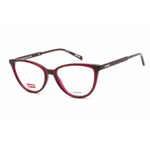Levi's Women's Eyeglasses - Full Rim Cherry Plastic Cat Eye Frame | LV 1015 08CQ 00