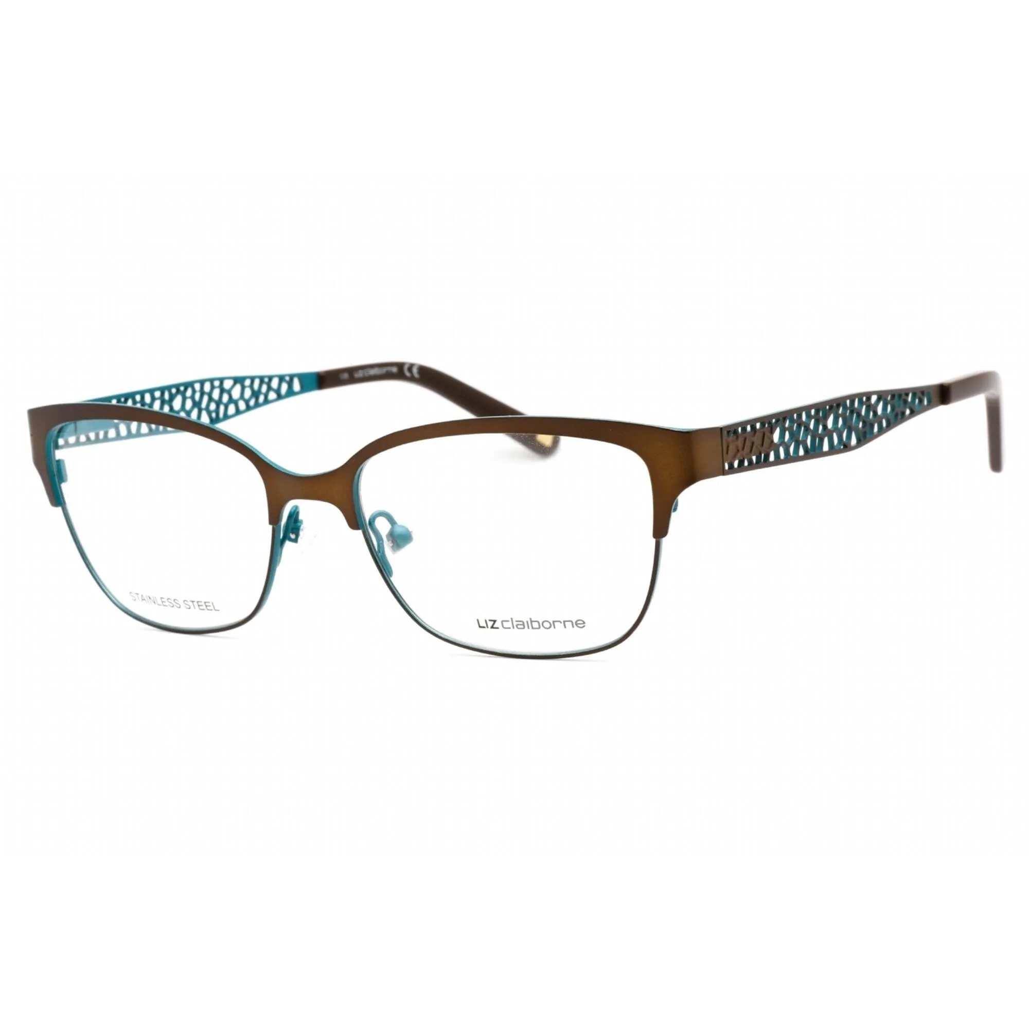Liz Claiborne Women's Eyeglasses - Brown Green Rectangular Metal Frame | L 643 0XL7 00