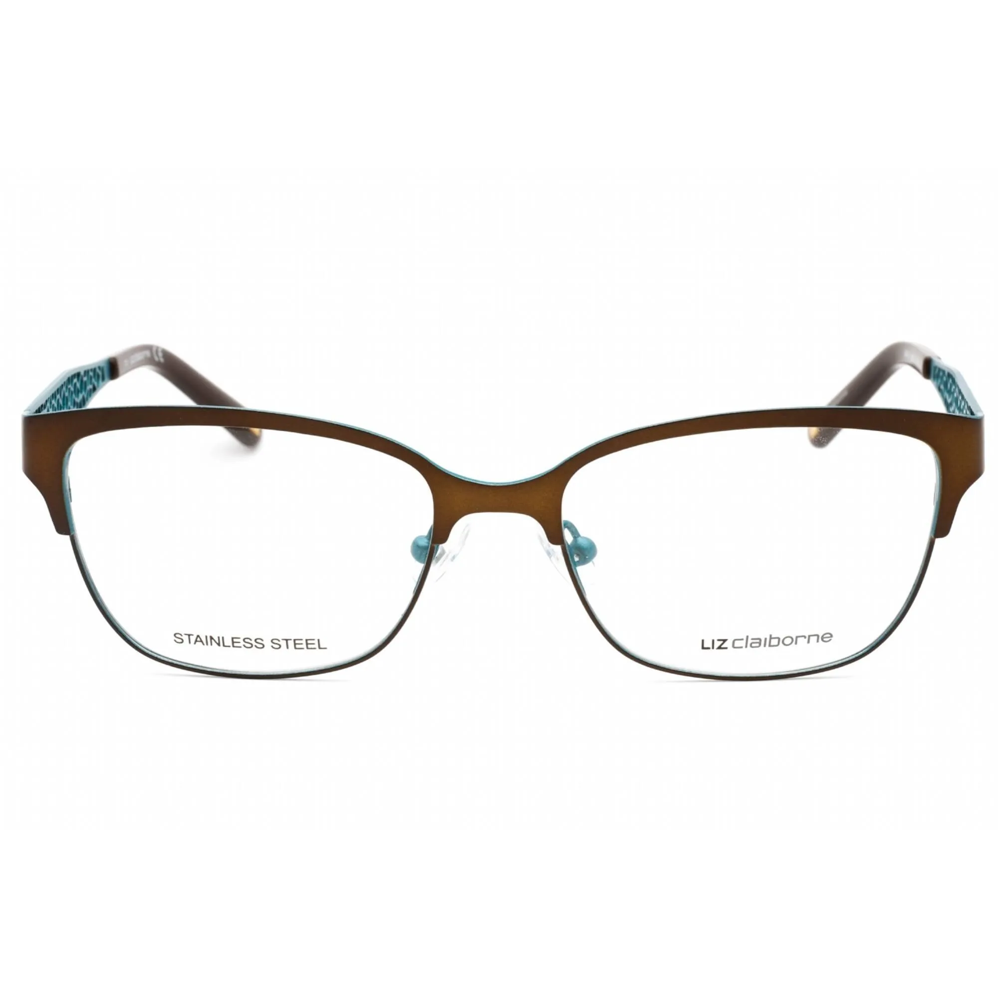 Liz Claiborne Women's Eyeglasses - Brown Green Rectangular Metal Frame | L 643 0XL7 00