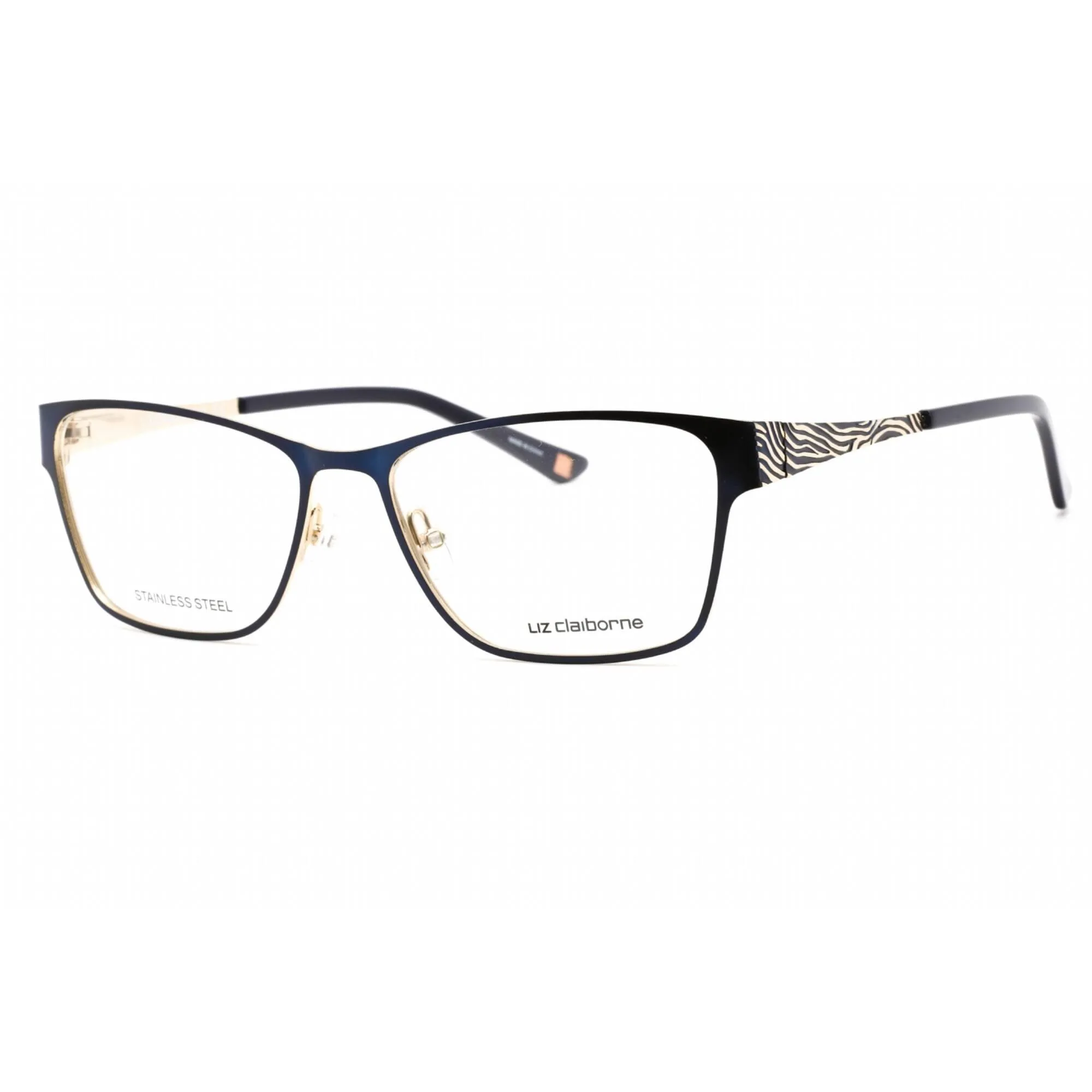 Liz Claiborne Women's Eyeglasses - Semi Matte Navy Metal Rectangular | L 665 0E8W 00