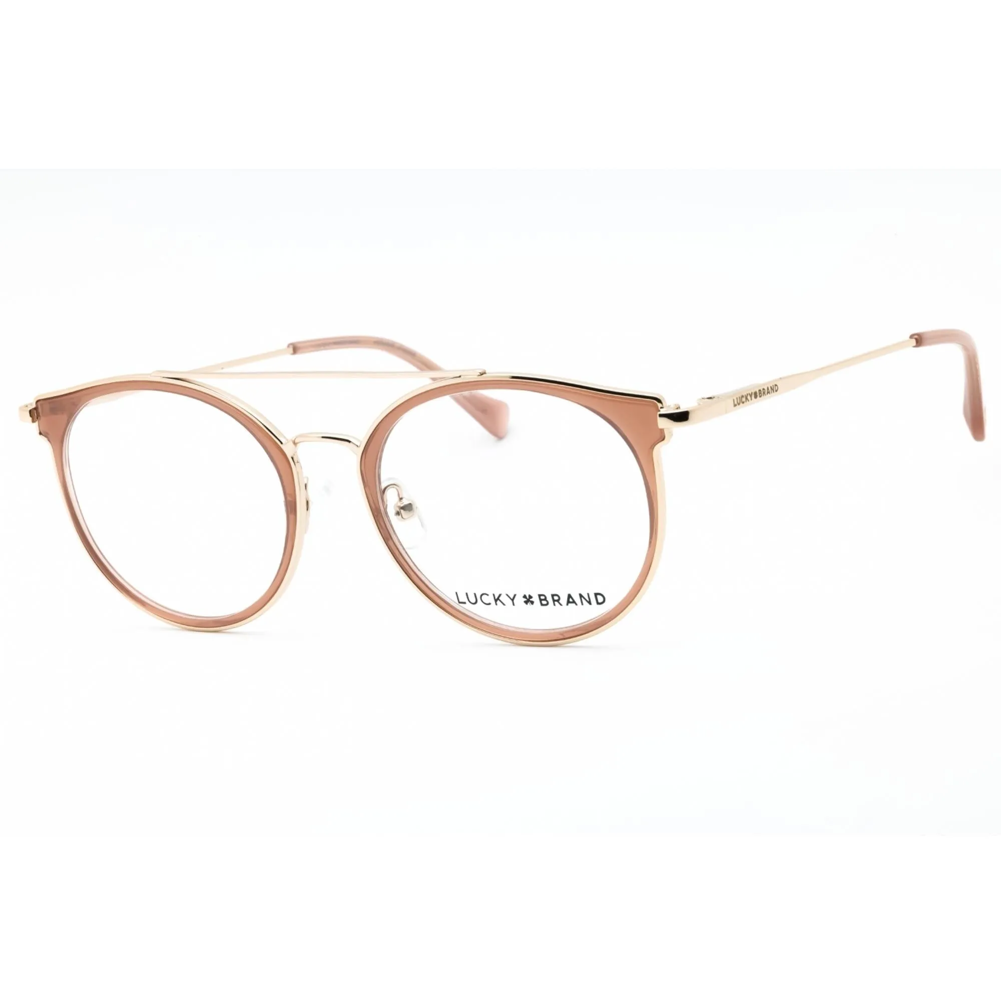 Lucky Brand Women's Eyeglasses - Beige Metal Round Shape Full Rim Frame | D117 0BEI