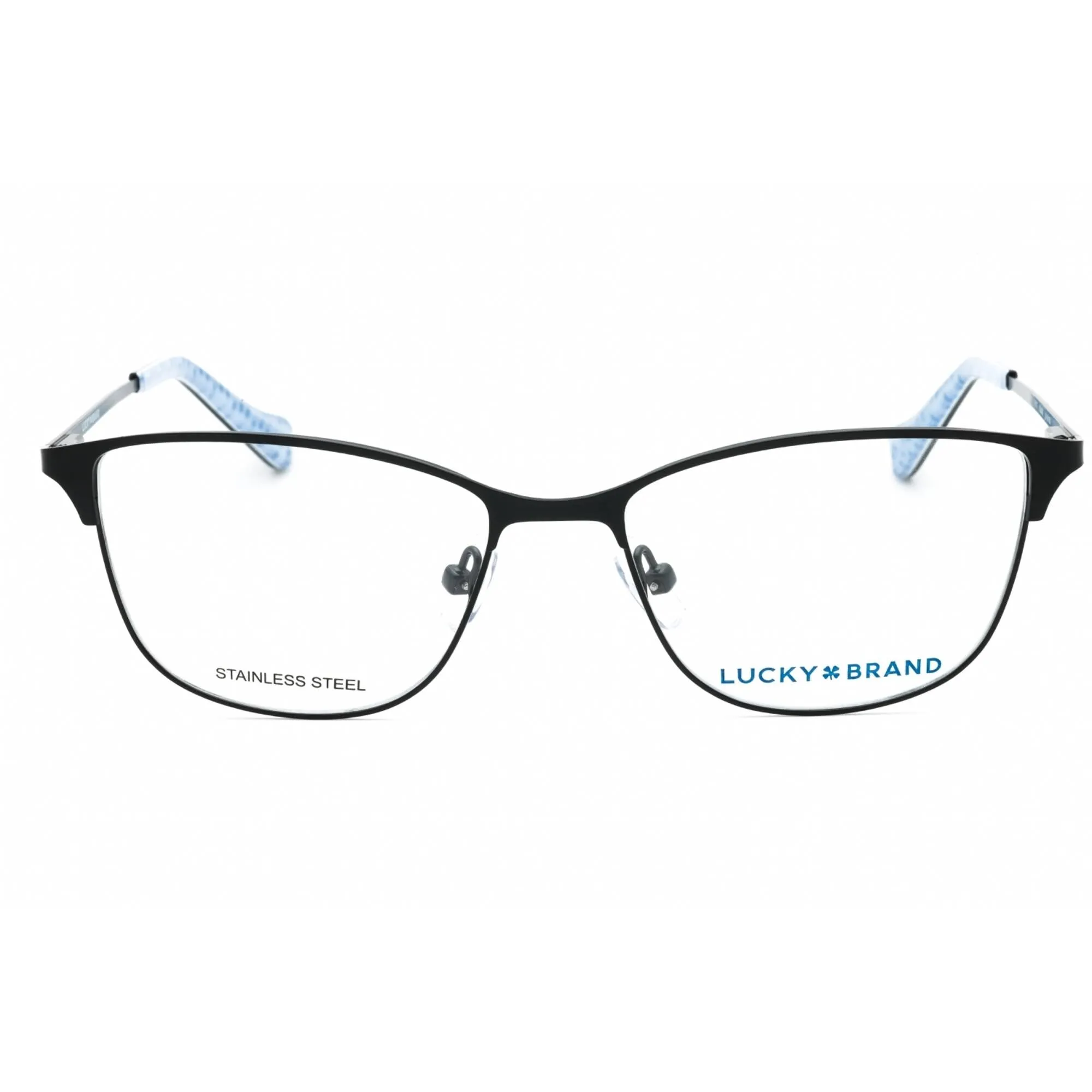 Lucky Brand Women's Eyeglasses - Black Cat Eye Full Rim Frame Clear Lens | D113 0BLA