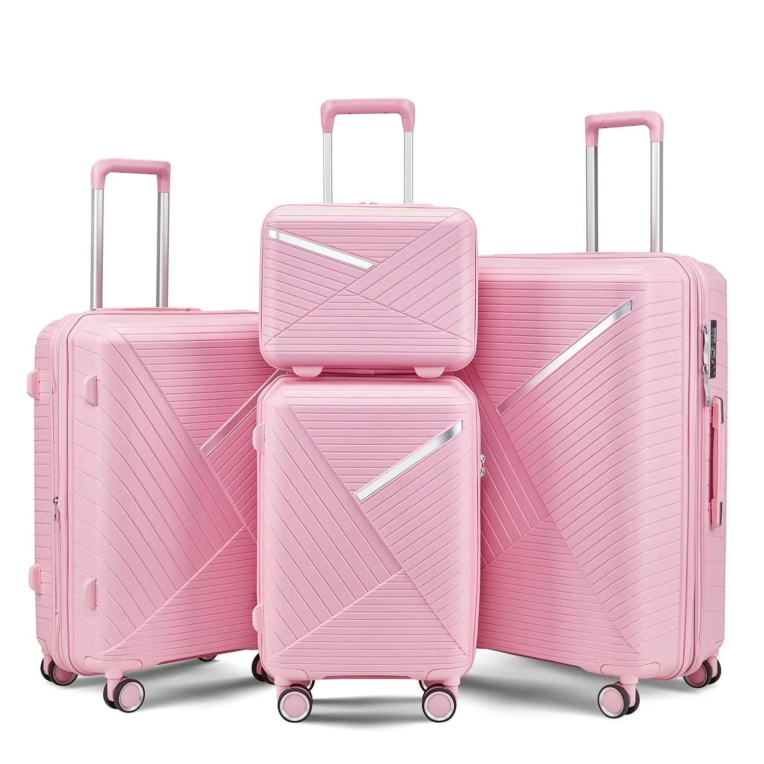 Luggage Sets 4 Piece(14/20/24/28), Expandable Suitcase with Double Spinner Wheels TSA Lock PP Material