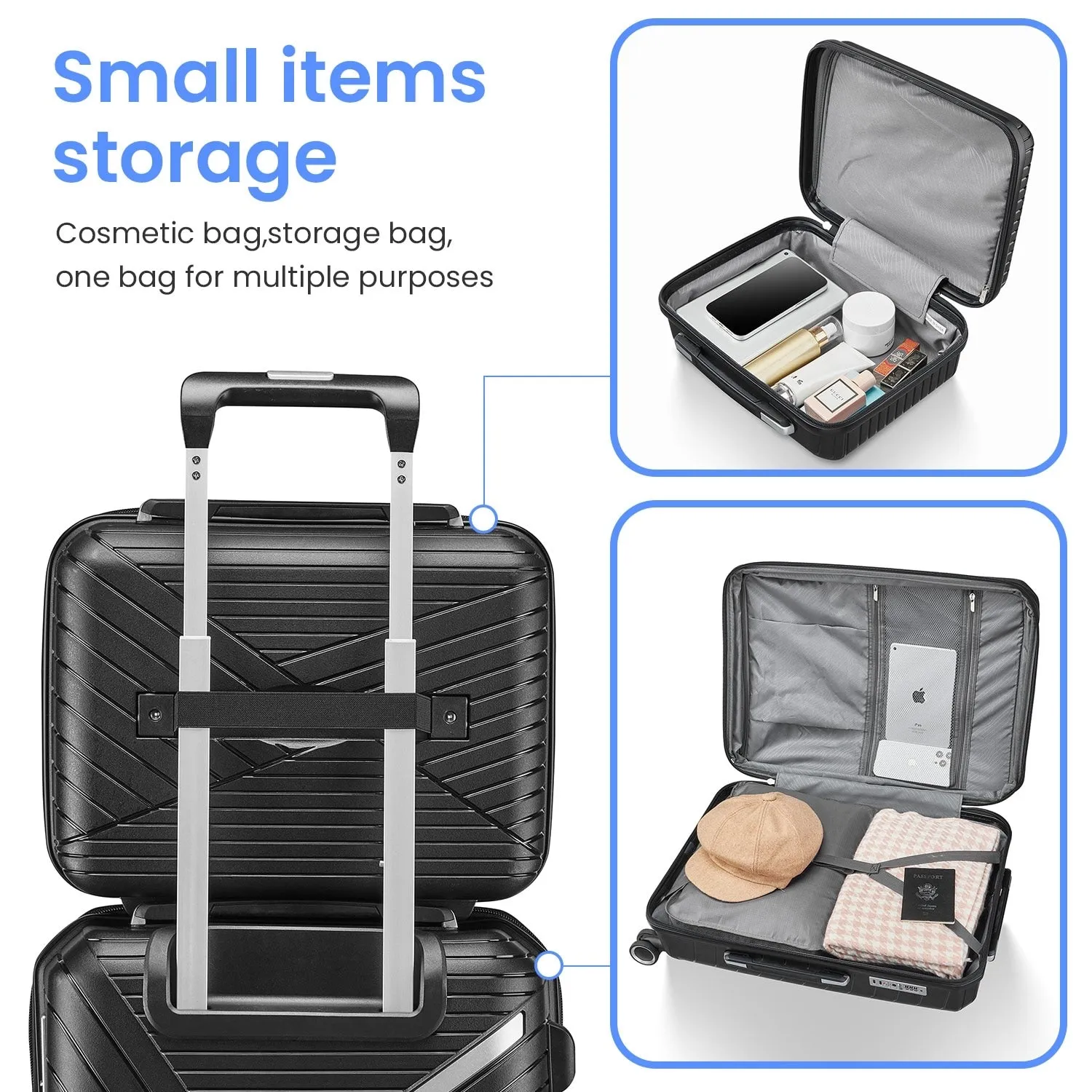 Luggage Sets 4 Piece(14/20/24/28), Expandable Suitcase with Double Spinner Wheels TSA Lock PP Material