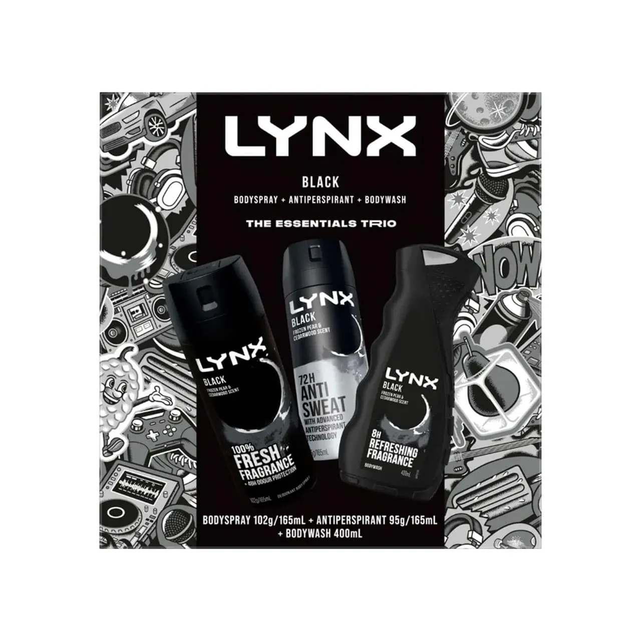 Lynx The Essentials Trio Black Gift Set
