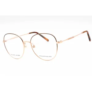 Marc Jacobs Women's Eyeglasses - Gold Brown Metal Oval Full Rim | MARC 590 001Q 00