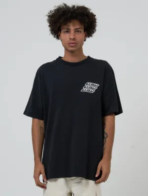Midnight Runner Oversize Fit Tee - Washed Black