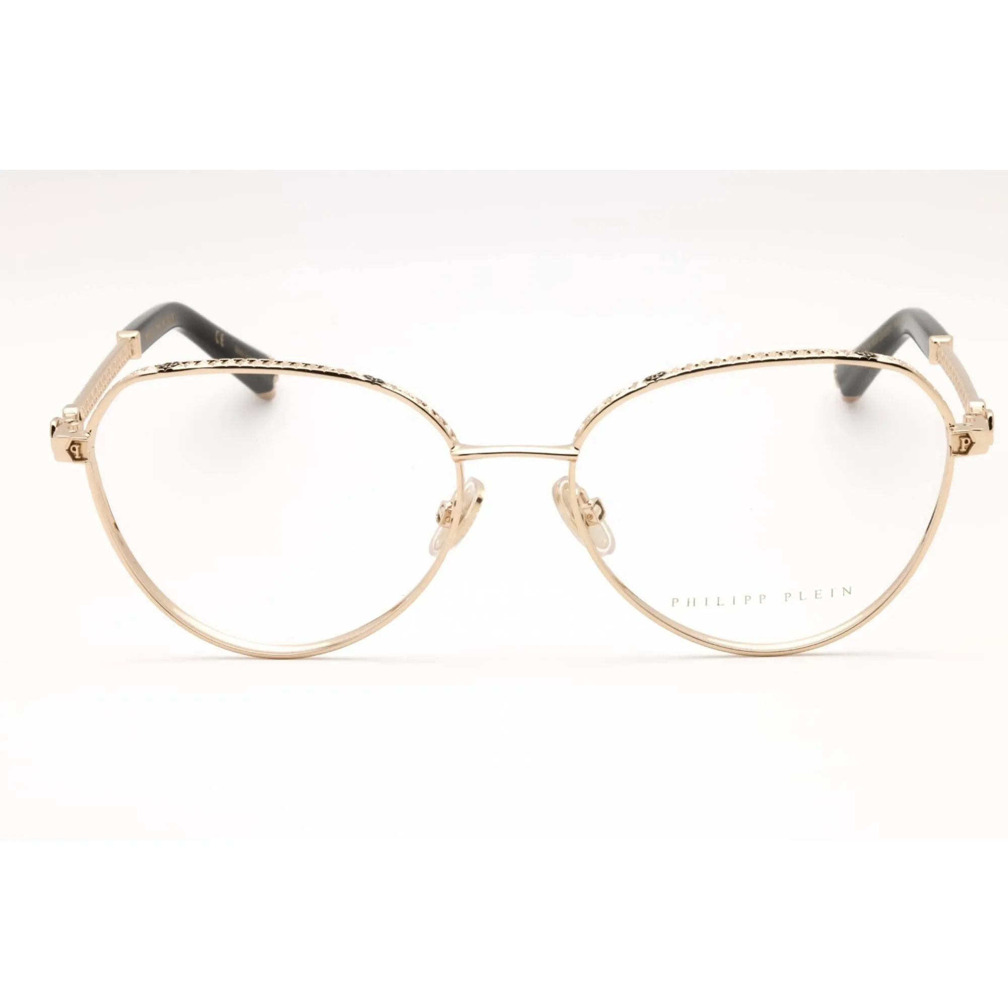 Philipp Plein Women's Eyeglasses - Rose Gold Metal Cat Eye Full Rim | VPP035S 0300