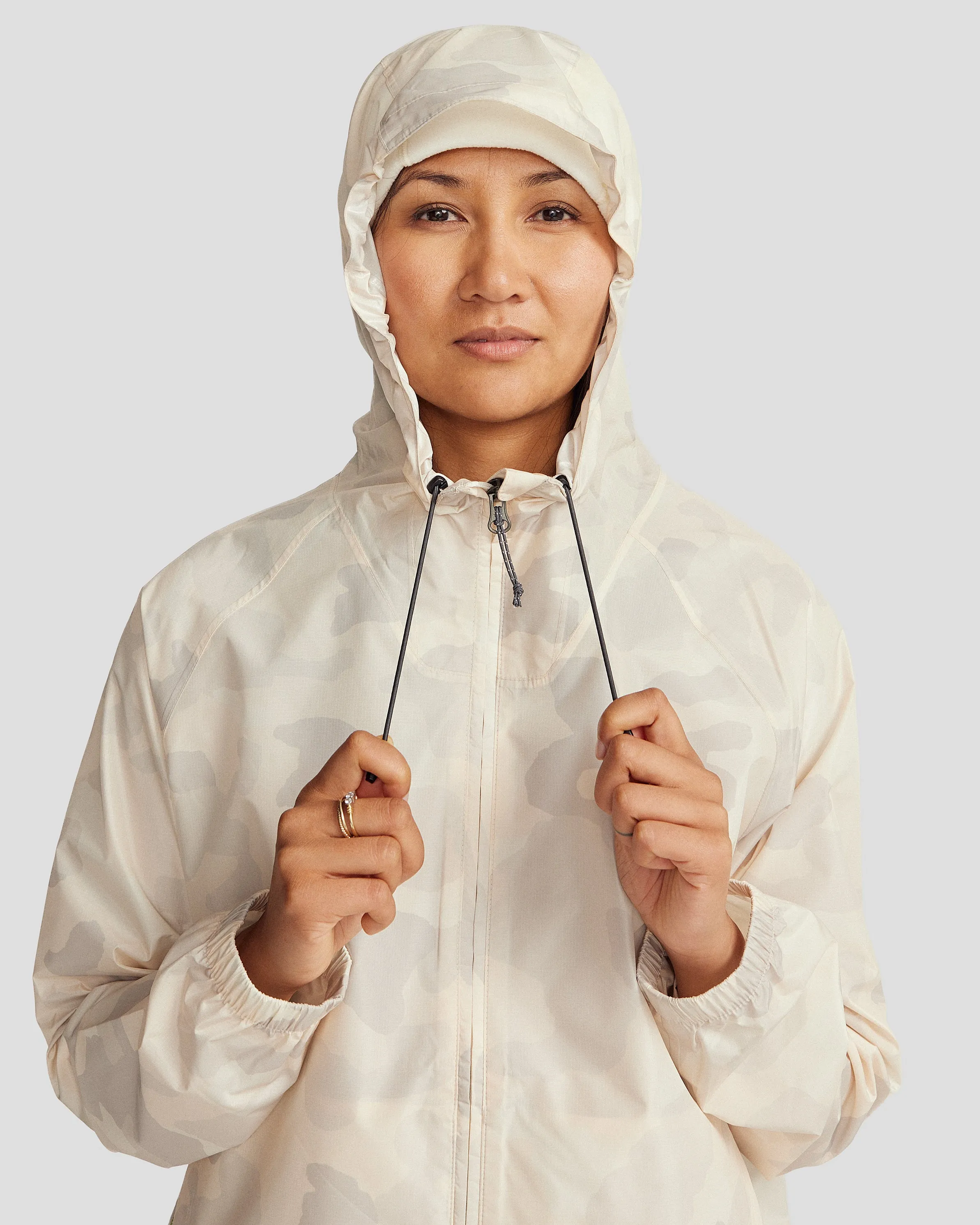 Pocket-it 2L Women's Rain Jacket v4 - Natural Tree Camo Print