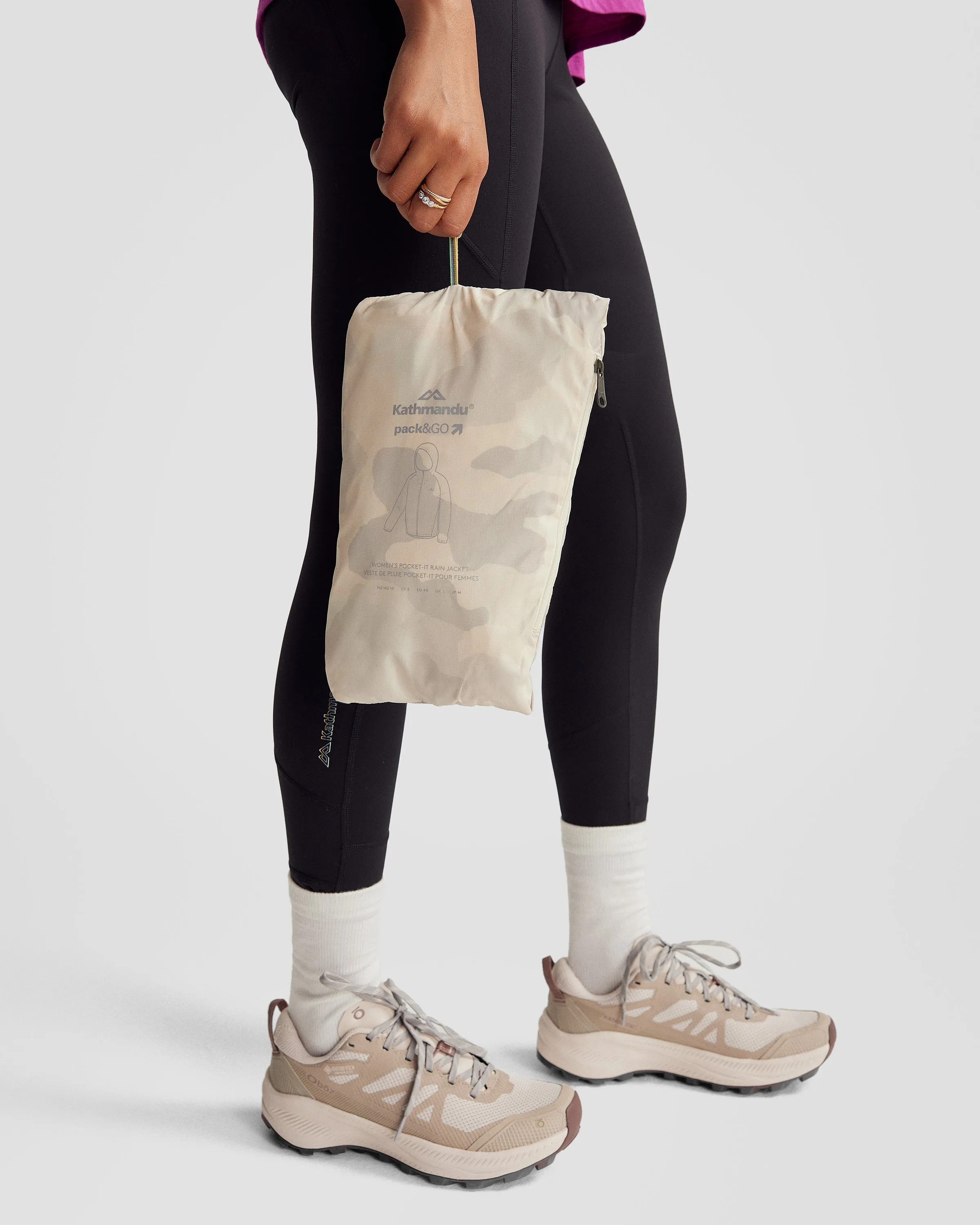 Pocket-it 2L Women's Rain Jacket v4 - Natural Tree Camo Print