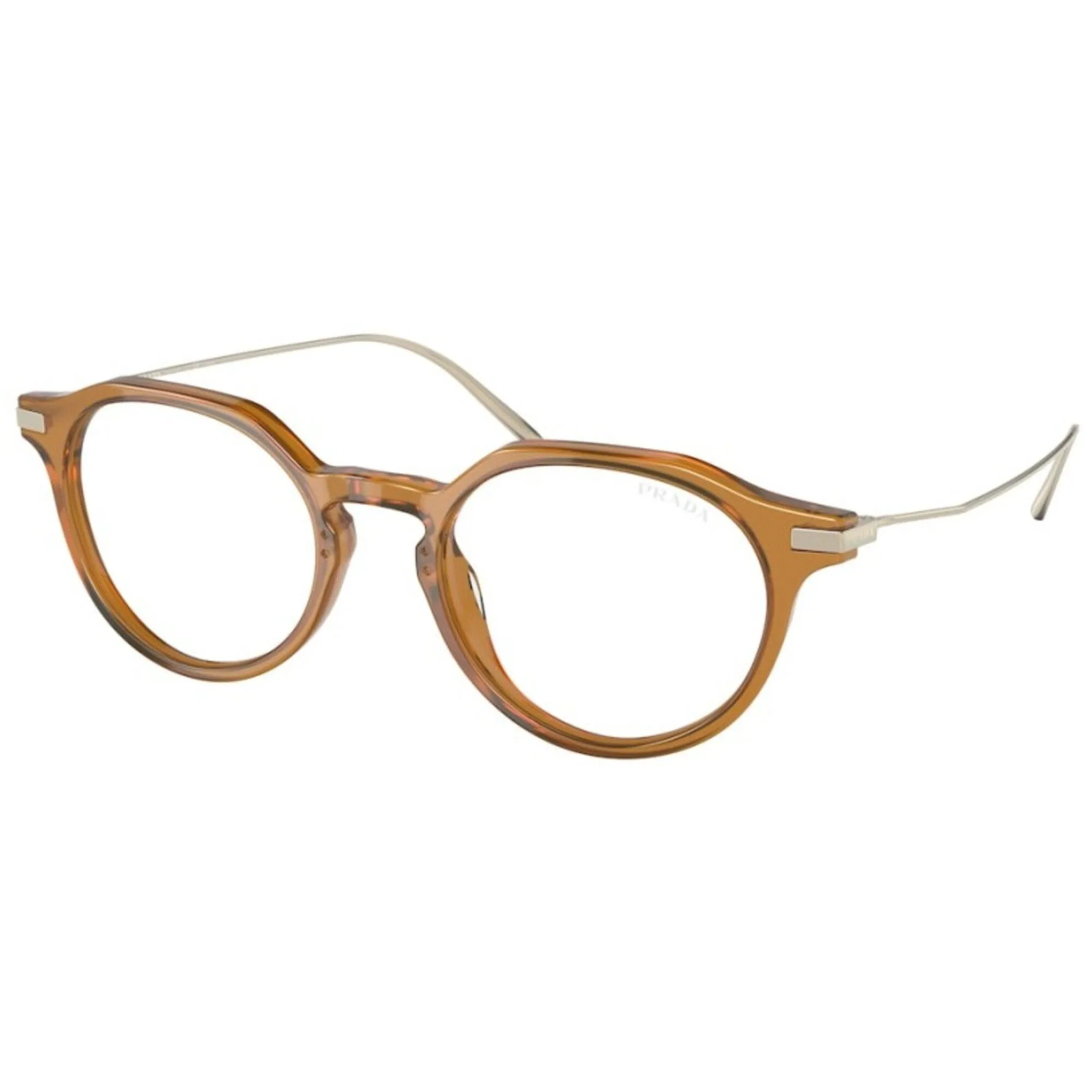 Prada Women's Eyeglasses - Opsl Honey Plastic Round Full Rim Frame | 12YS 15B08N