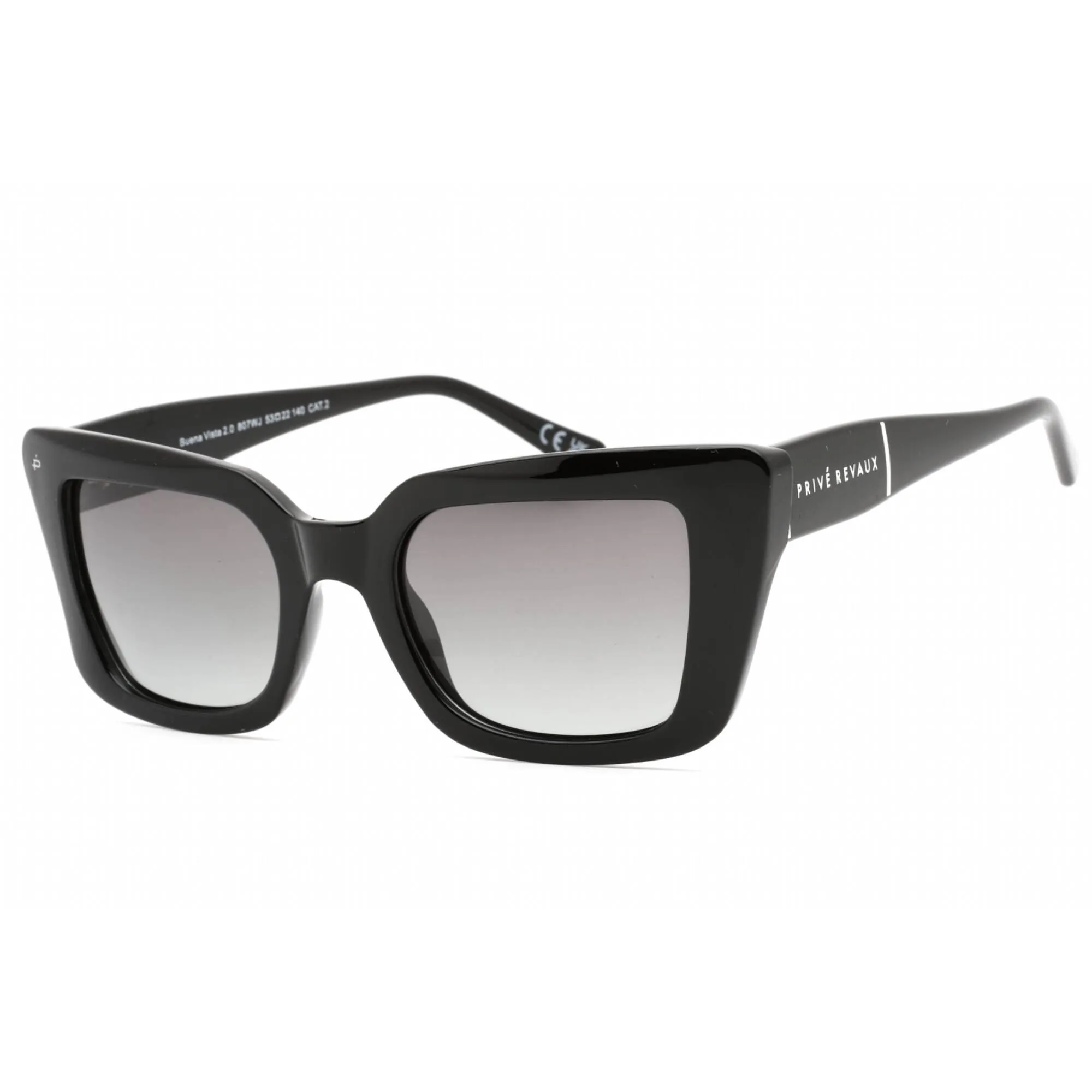 Prive Revaux Women's Sunglasses - Grey Lens Cat Eye Frame | Buena Vista 2.0 Black