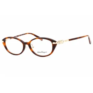 Salvatore Ferragamo Women's Eyeglasses - Havana Full Rim Oval Frame | SF2882RA 214