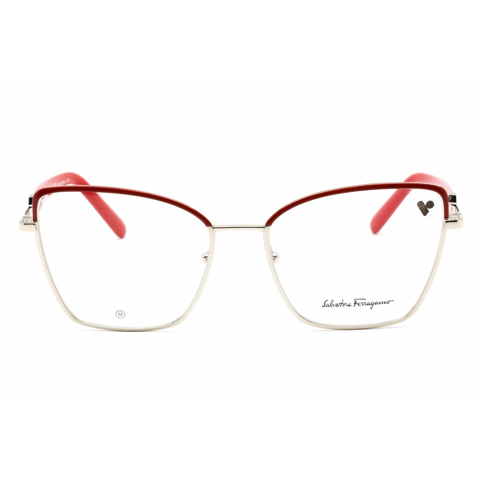 Salvatore Ferragamo Women's Eyeglasses - Light Gold/Burgundy Metal Frame | SF2223 744