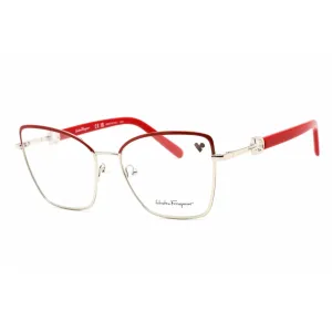 Salvatore Ferragamo Women's Eyeglasses - Light Gold/Burgundy Metal Frame | SF2223 744
