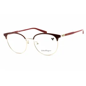 Salvatore Ferragamo Women's Eyeglasses - Light Gold/Burgundy Round Frame | SF2201 744