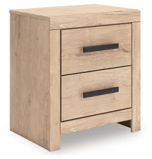 Sanginlane Tan Two Drawer Night Stand