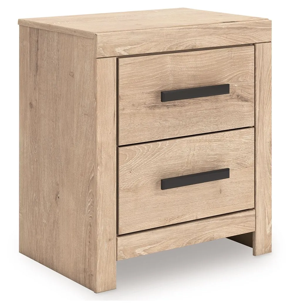 Sanginlane Tan Two Drawer Night Stand