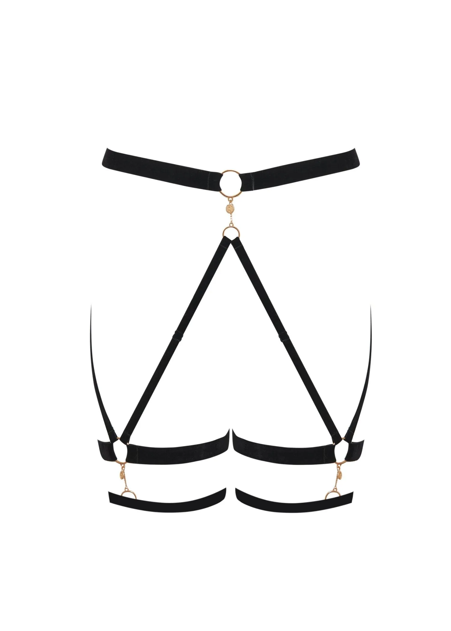 Simone Thigh Harness (Black / Gold)