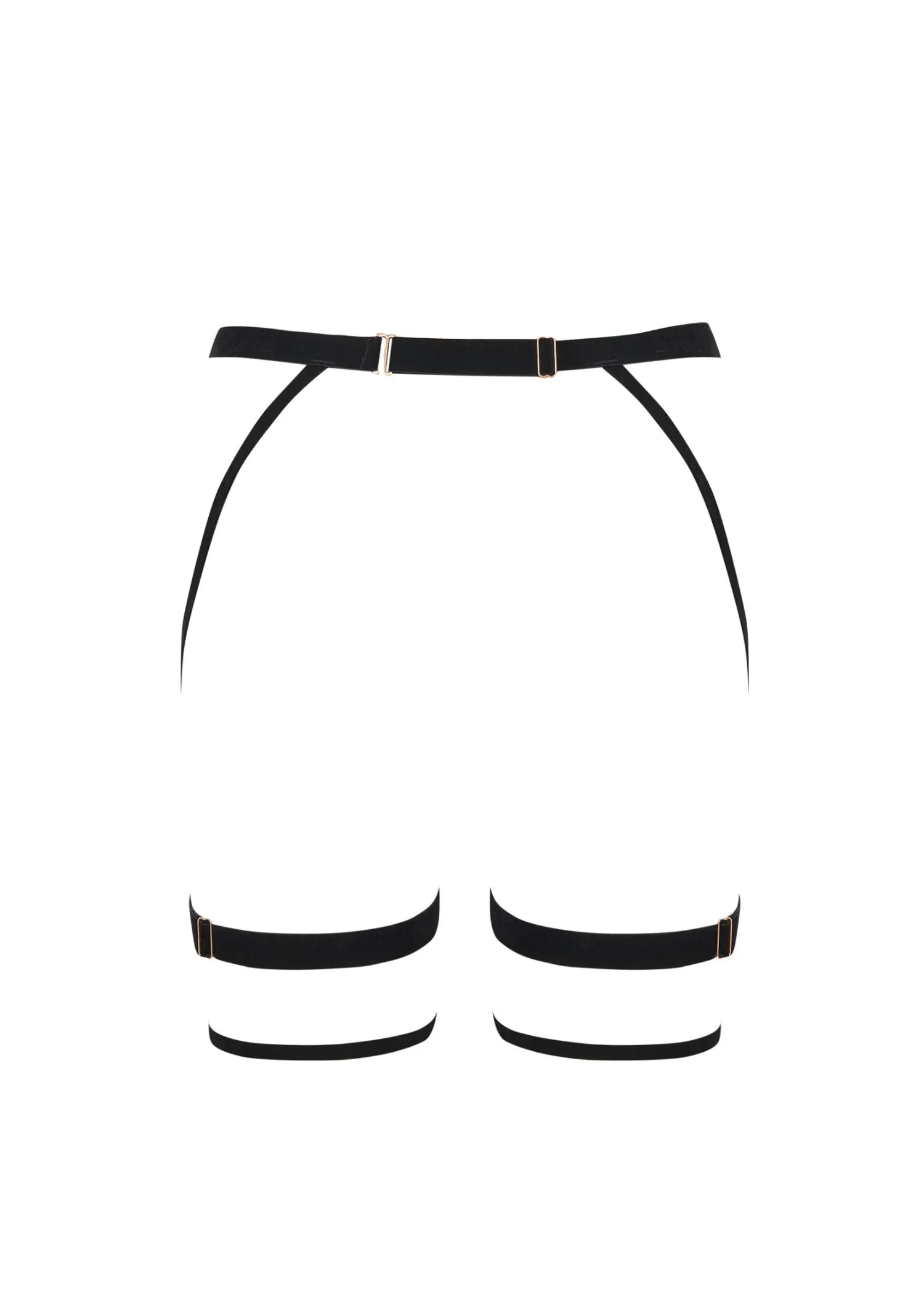 Simone Thigh Harness (Black / Gold)