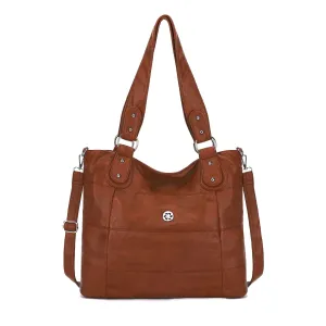 Soft Washed PU Leather Shoulder Crossbody Handbags