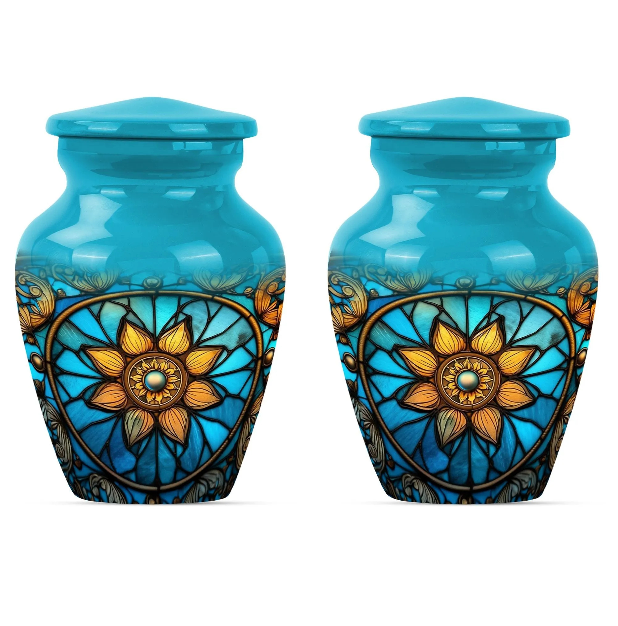 Stained Glass Urn Elegance, Cremation Artifact for Women's Ashes