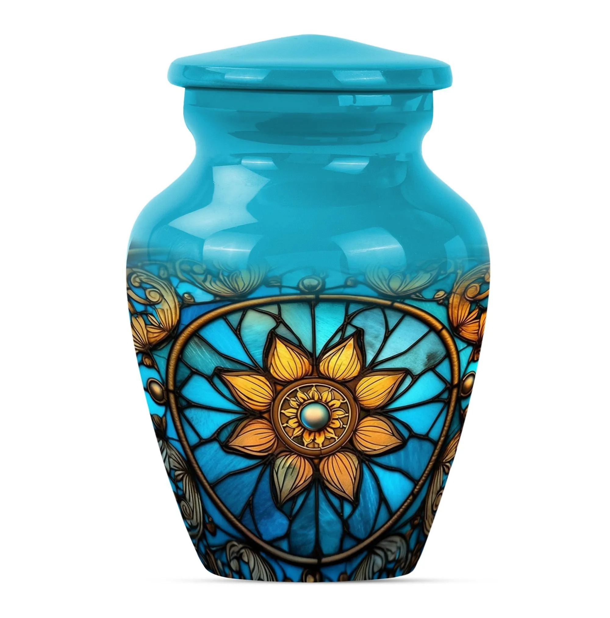 Stained Glass Urn Elegance, Cremation Artifact for Women's Ashes
