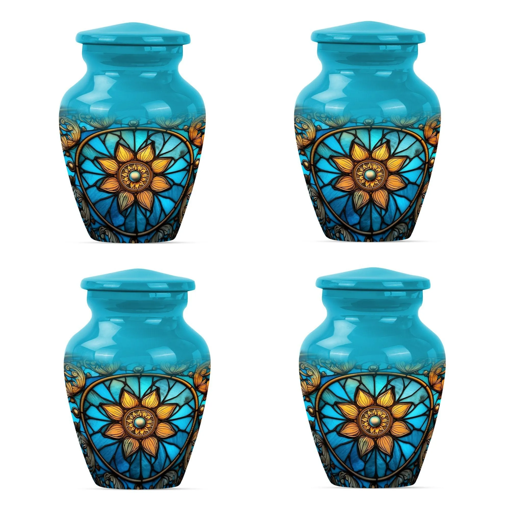 Stained Glass Urn Elegance, Cremation Artifact for Women's Ashes