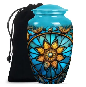 Stained Glass Urn Elegance, Cremation Artifact for Women's Ashes