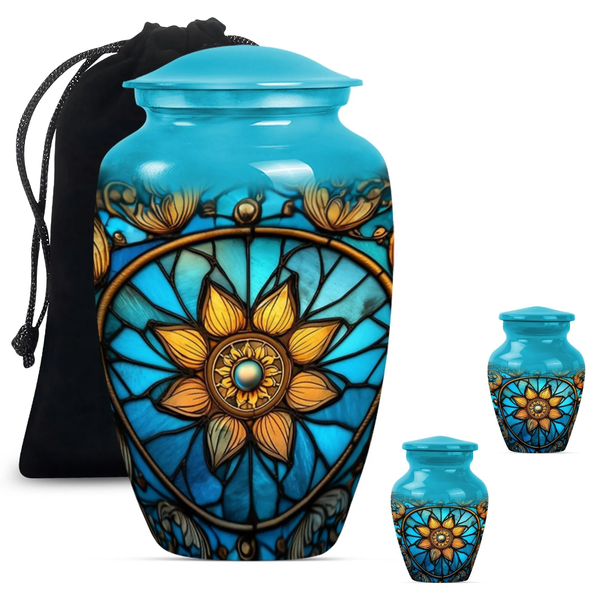 Stained Glass Urn Elegance, Cremation Artifact for Women's Ashes