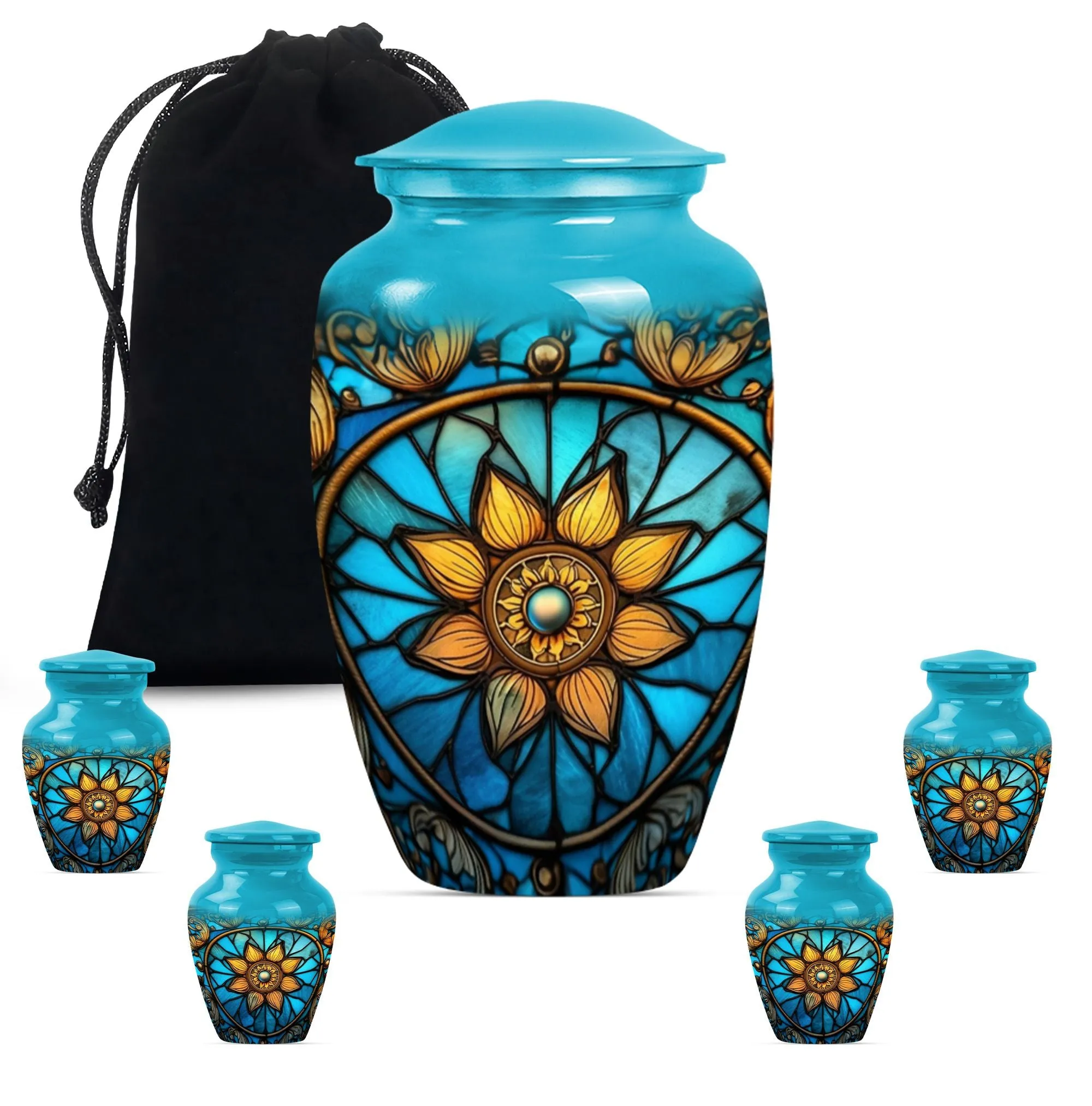 Stained Glass Urn Elegance, Cremation Artifact for Women's Ashes