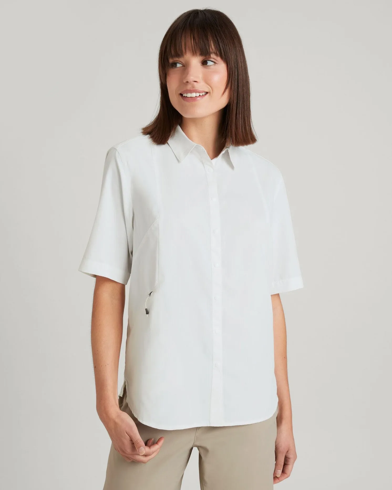 SUN-Scout UPF Women's Short Sleeve Shirt - White