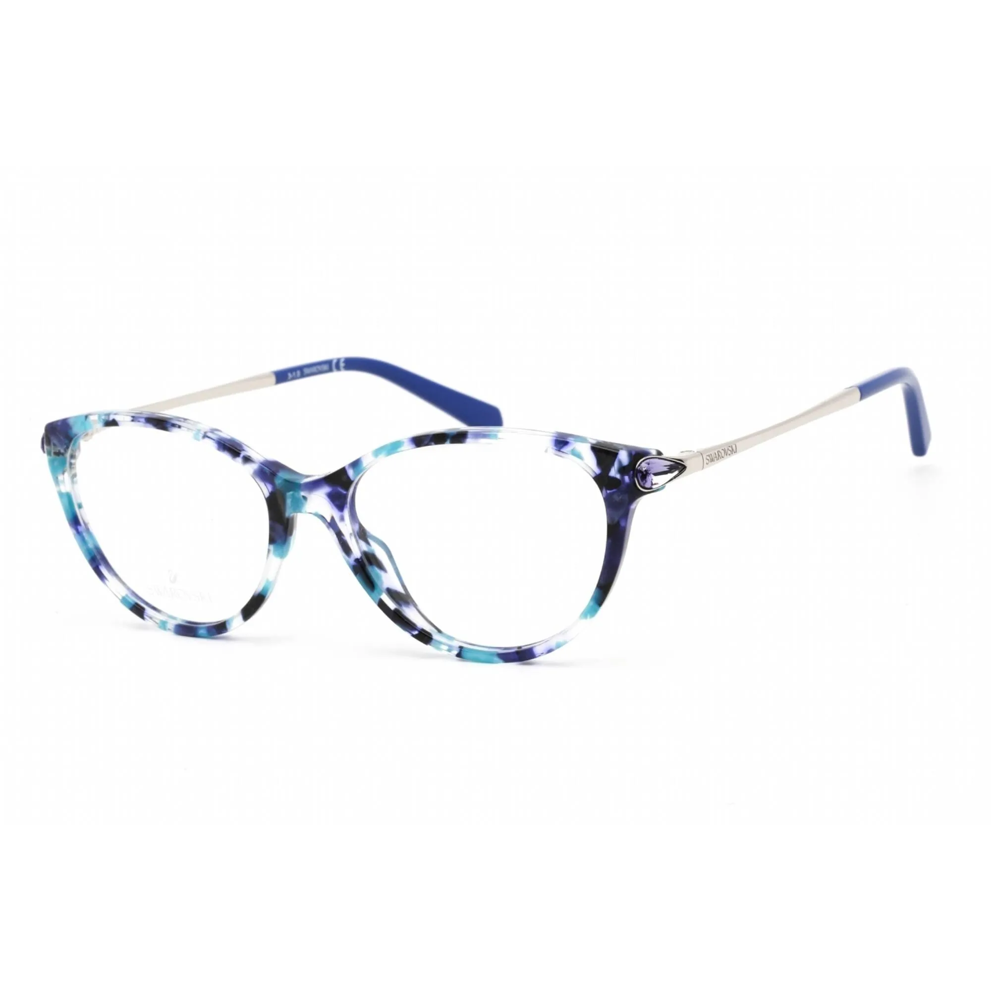 Swarovski Women's Eyeglasses - Cat Eye Colored Havana Plastic Frame | SK5349/V 055