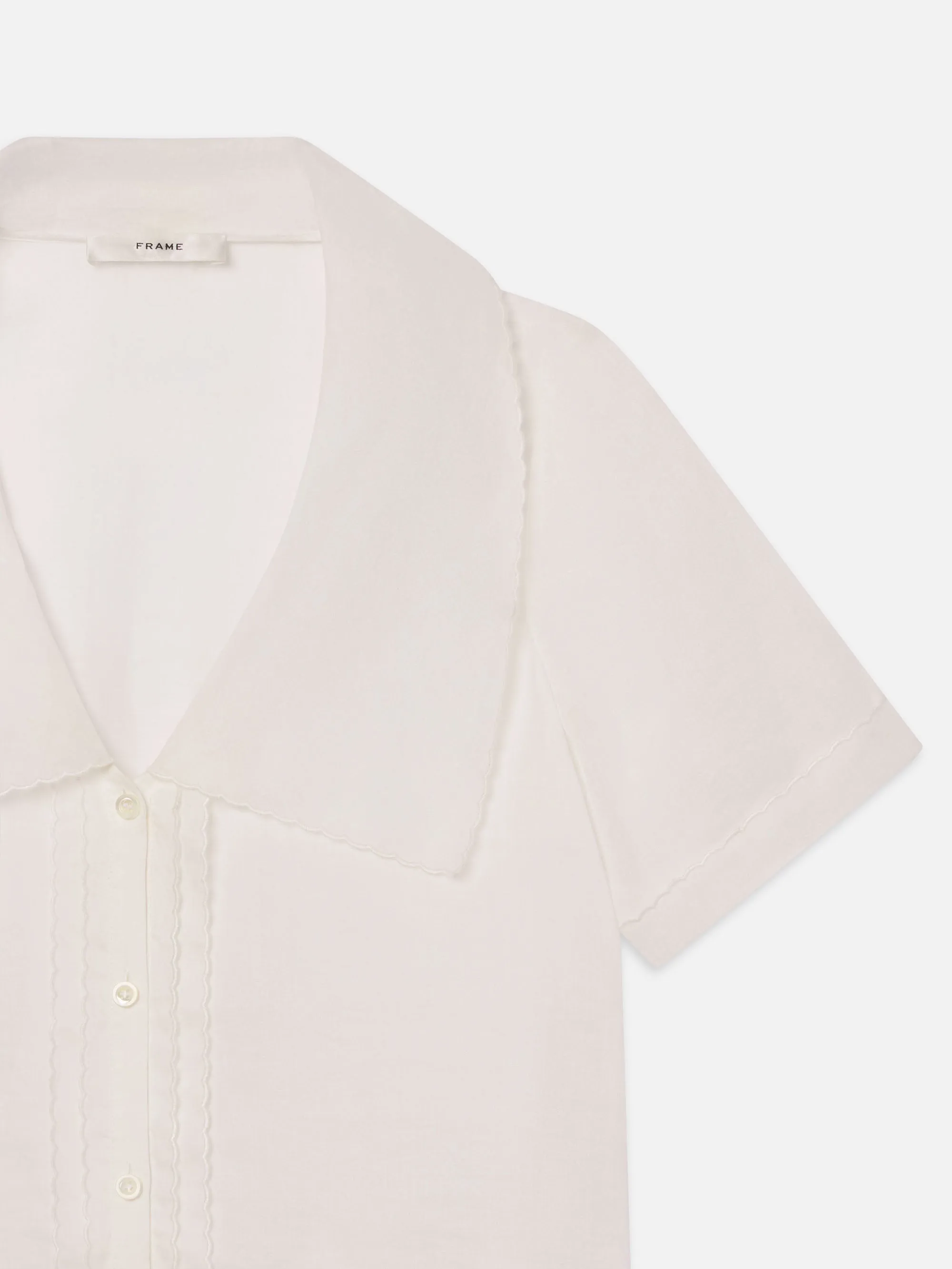 The Scallop Sailor Blouse -- White
