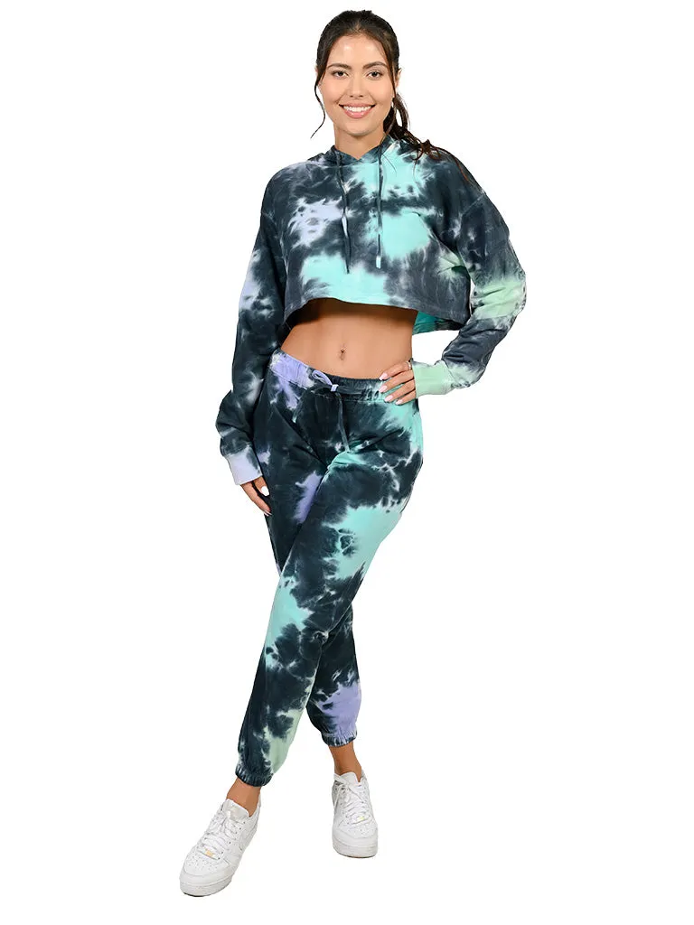 Tie Dye cropped at the torso, long sleeve Hoodie