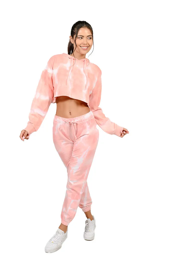 Tie Dye cropped at the torso, long sleeve Hoodie