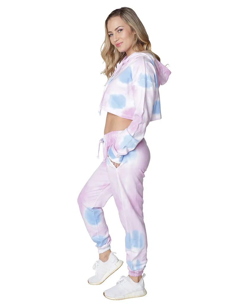 Tie Dye cropped at the torso, long sleeve Hoodie