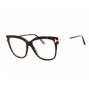 Tom Ford Women's Eyeglasses - Cat Eye Shape Dark Havana Plastic Frame | FT5704-B 052