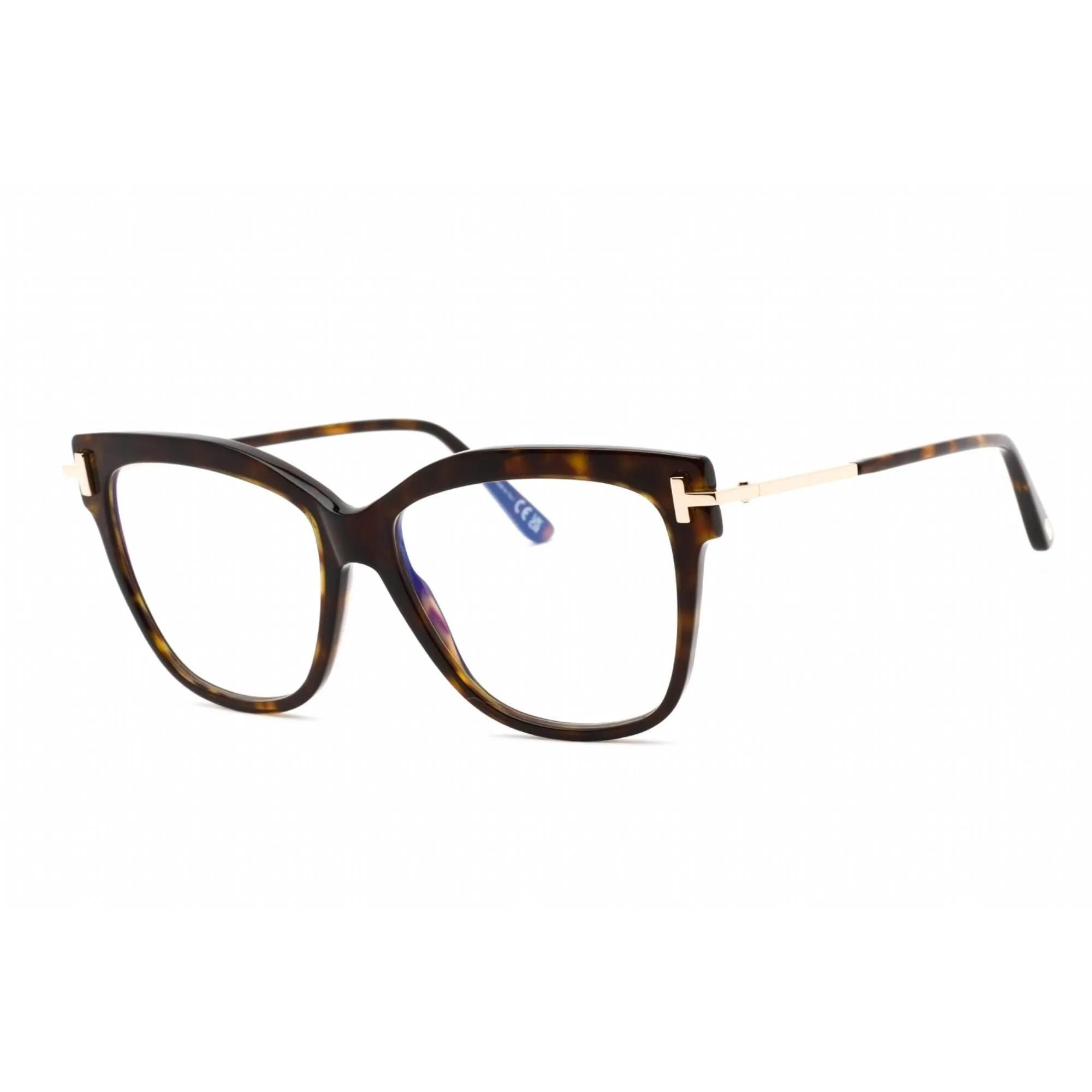 Tom Ford Women's Eyeglasses - Cat Eye Shape Dark Havana Plastic Frame | FT5704-B 052