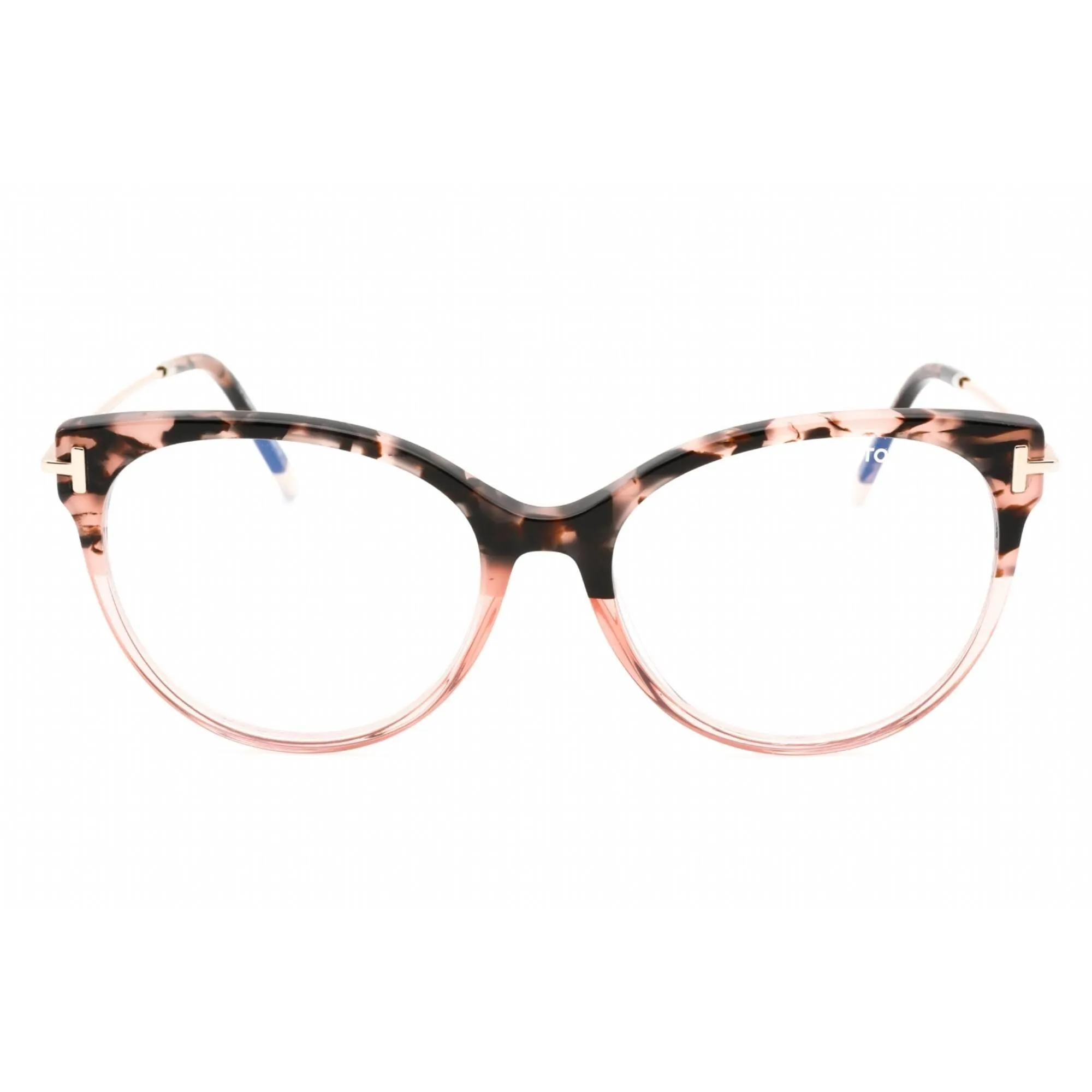 Tom Ford Women's Eyeglasses - Coloured Havana/Clear Plastic Cat Eye | FT5770-B 055
