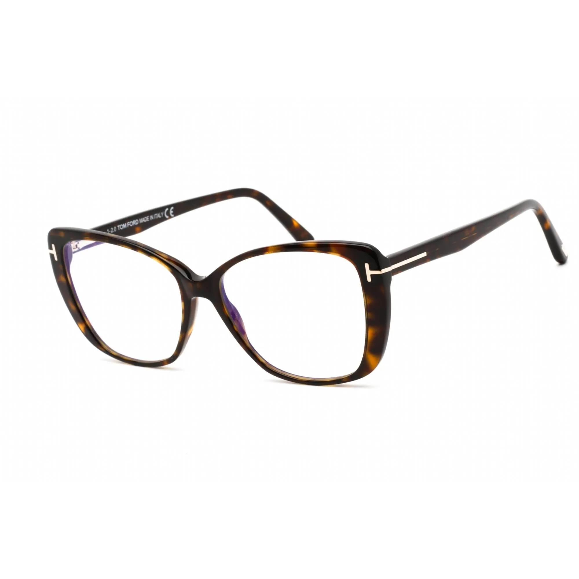 Tom Ford Women's Eyeglasses - Dark Havana Butterfly Full Rim Frame | FT5744-B 052