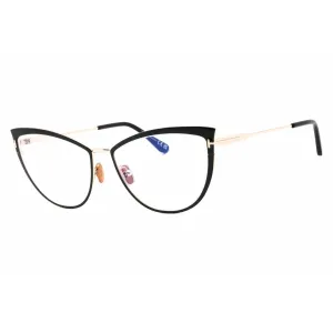 Tom Ford Women's Eyeglasses - Shiny Black Metal Cat Eye Full Rim Frame | FT5877-B 001
