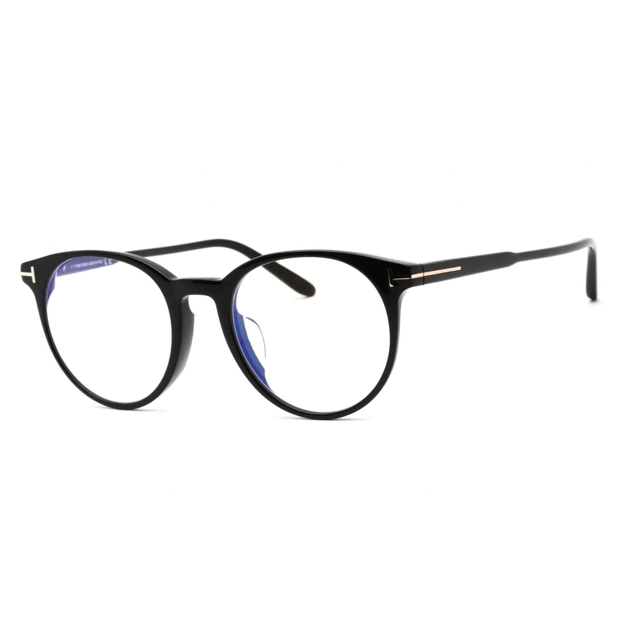Tom Ford Women's Eyeglasses - Shiny Black Plastic Round Shape Frame | FT5695-F-B 001
