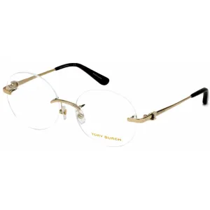 Tory Burch Women's Eyeglasses - Round Shape Shiny Light Gold Metal Frame | TY1059 3265