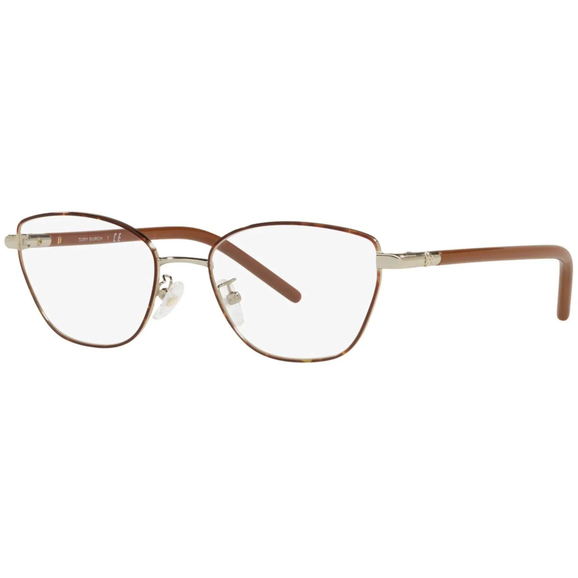 Tory Burch Women's Eyeglasses - Shiny Light Gold/Dark Tortoise Frame, 52mm | 1074 3313