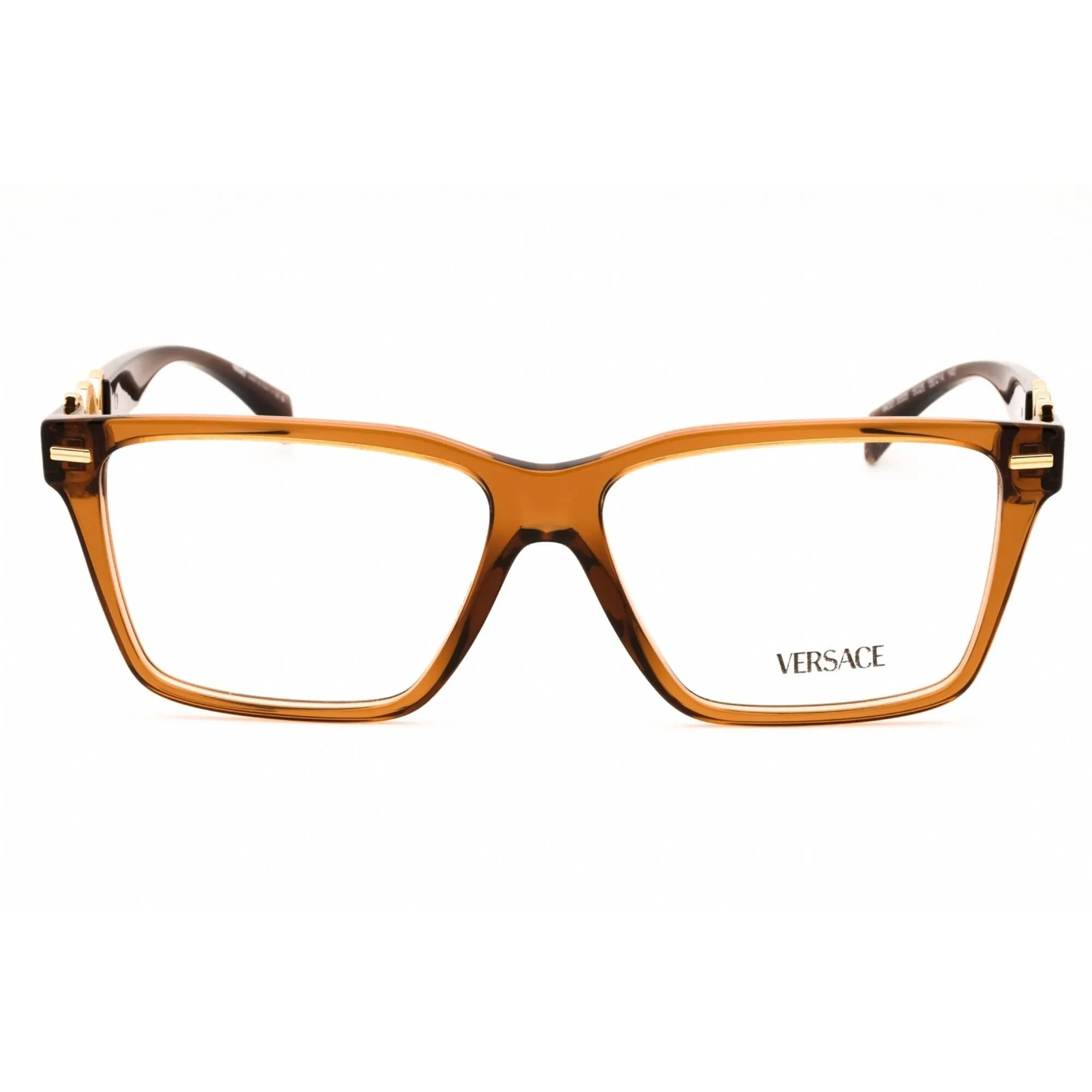 Versace Women's Eyeglasses - Transparent Brown Plastic Full Rim Frame | 0VE3335 5028